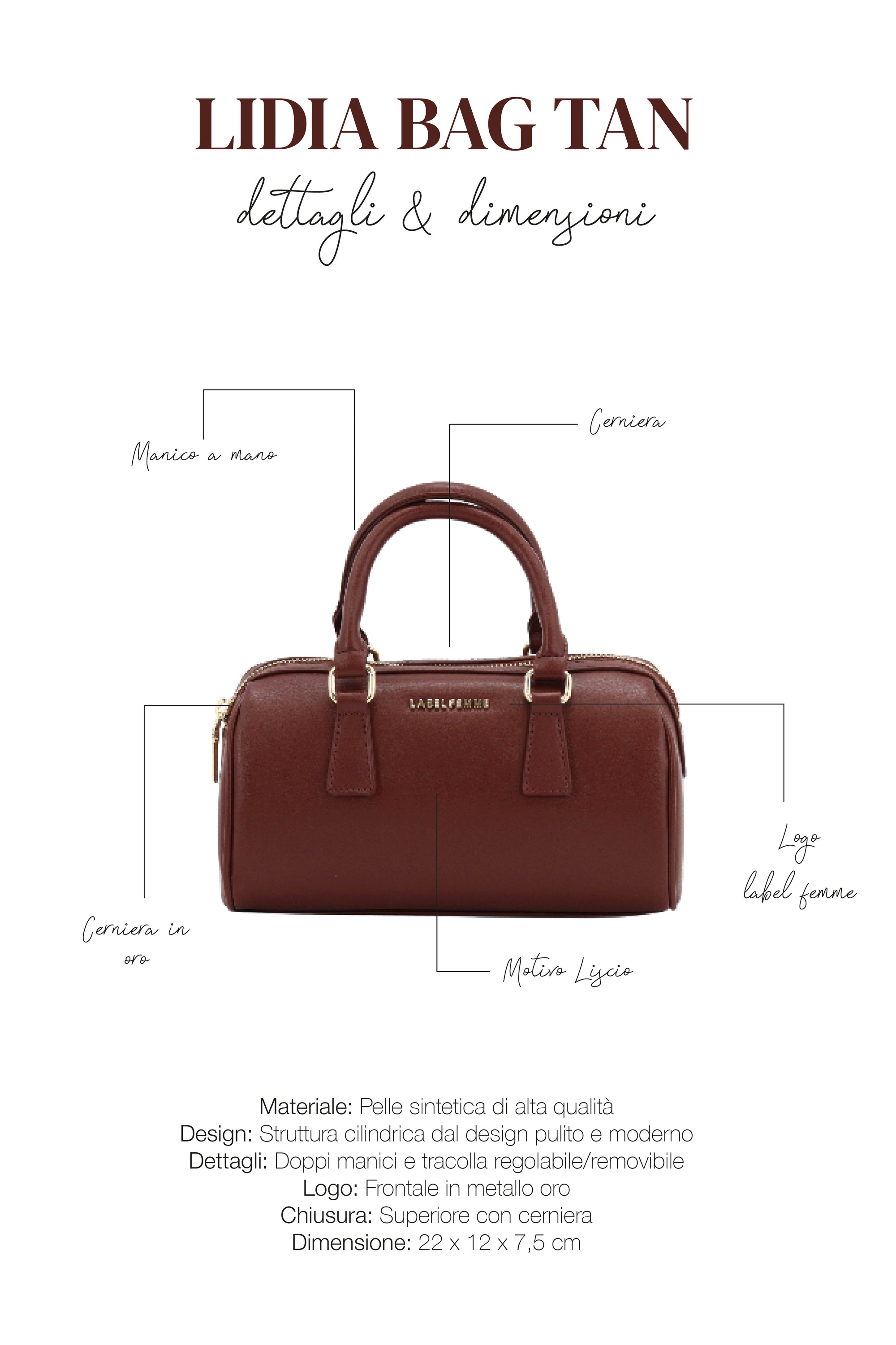 LIDIA BAG TAN/MARRONE