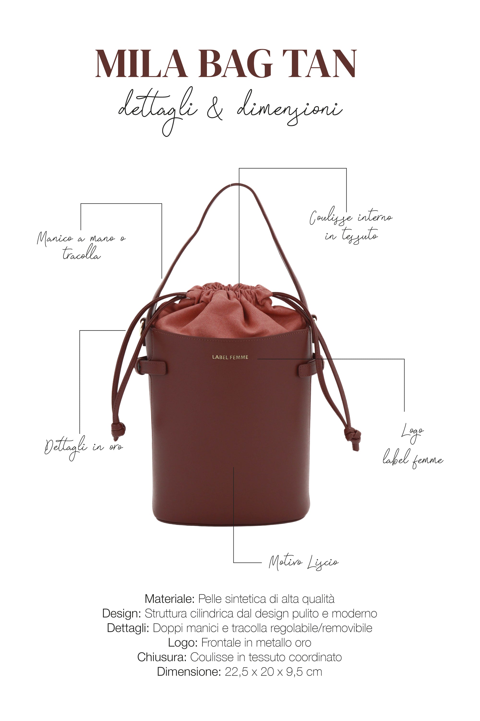 MILA BAG TAN/MARRONE