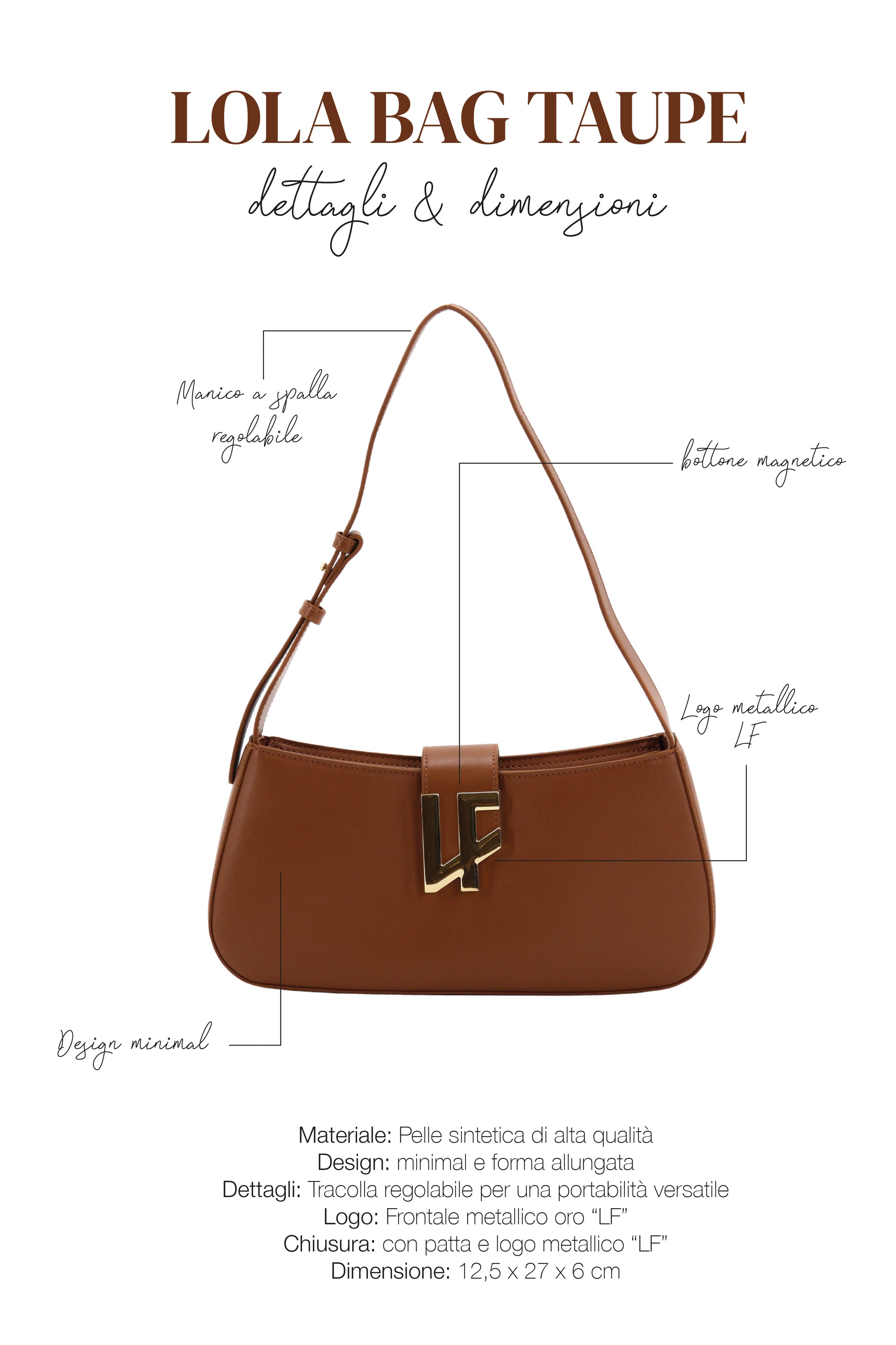 LOLA BAG CUOIO/TAUPE